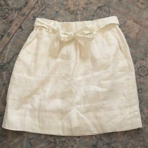 LOFT white linen skirt